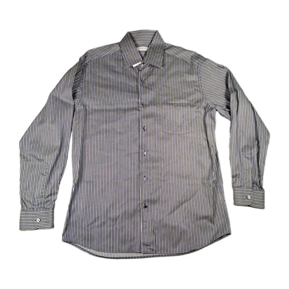 Ermenegildo Zegna Button Up Shirt Mens XL Long Sleeve Stripes Purple